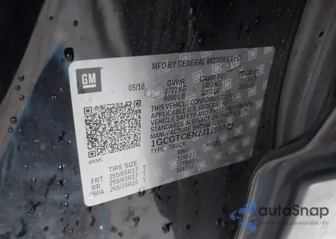 2018 Chevrolet Colorado Lt из США, поврежденный, VIN 1GCGTCEN2J1295772